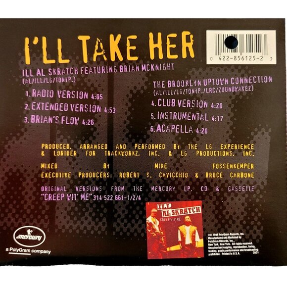 Ill Al Skratch CD Maxi-Single Featuring Brian McKnight "Ill Take Her"  37361cd - Picture 2 of 2